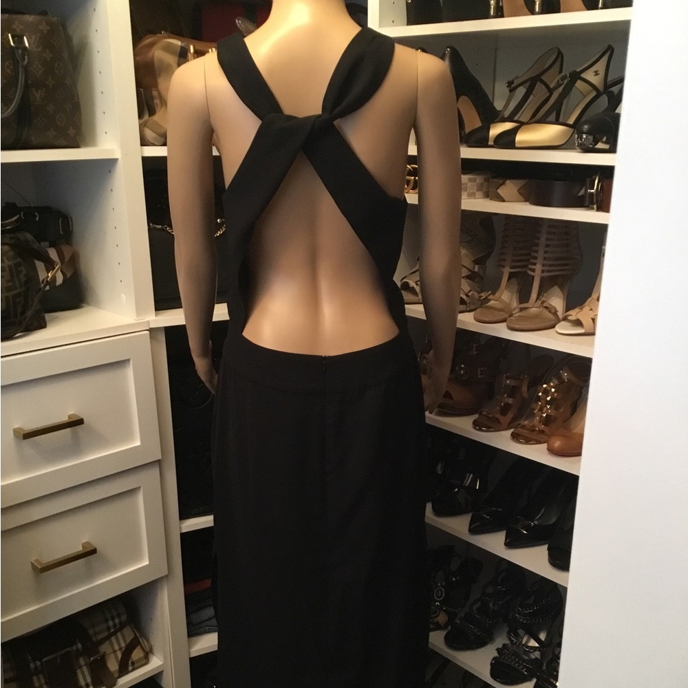 Brand New Black crisscross open back dress